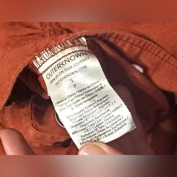 Outerknown S.E.A. jumpsuit in rust cotton linen size small - Picture 5 of 8